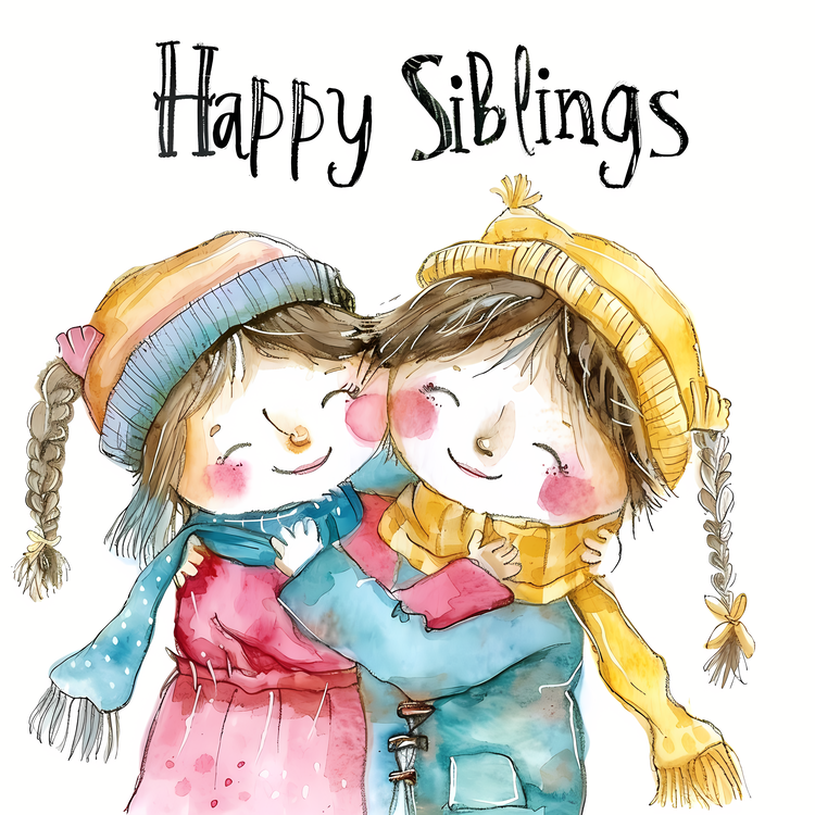 Happy Siblings Day,Happy Siblings,Two Little Girls Hugging