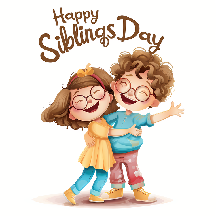 Happy Siblings Day,Children,Hugging