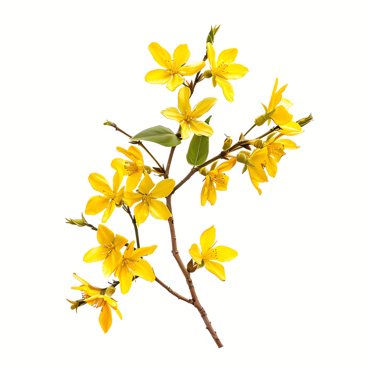 Forsythia Flower,Yellow Flower,Branch