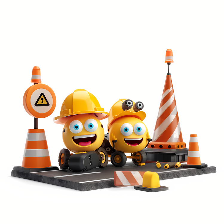 Roadworks,Construction Workers,Traffic Cones