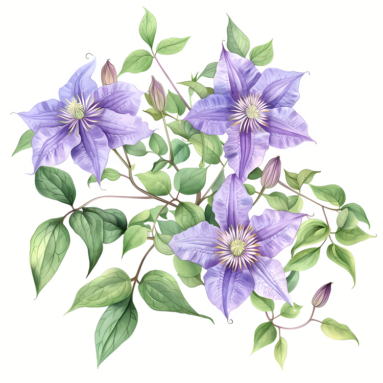 Clematis Flower,Clematis,Purple Flowers