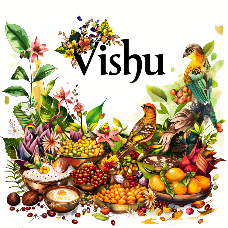 Vishu,Bird,Tropical Fruits