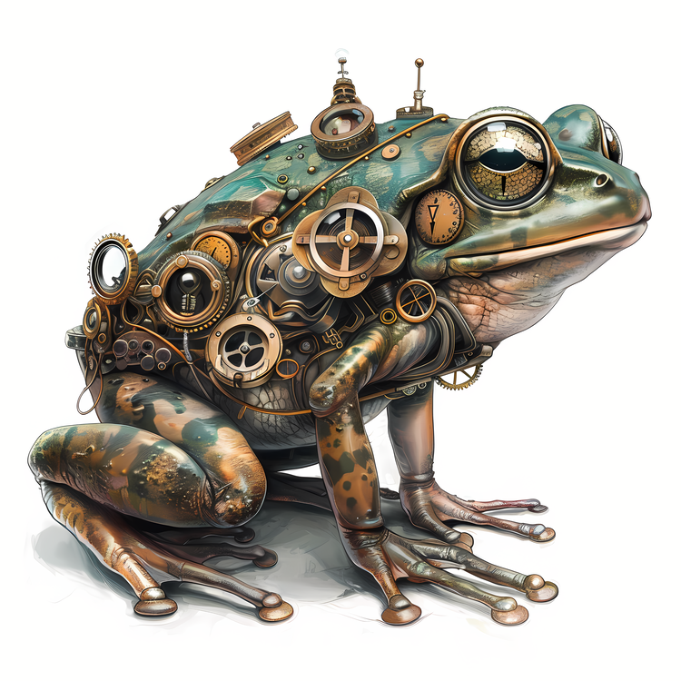 Steampunk,Steampunk Frog,Mechanical Art