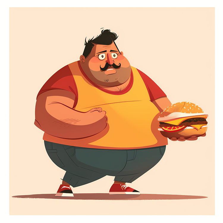 World Obesity Day,Fat Man,Hamburger