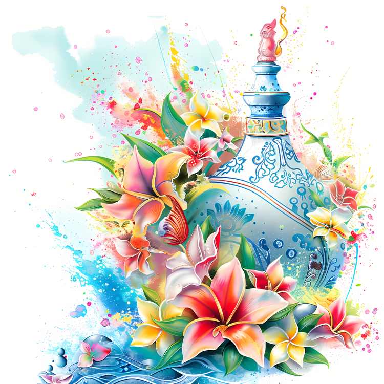 Songkran,Art,Watercolor