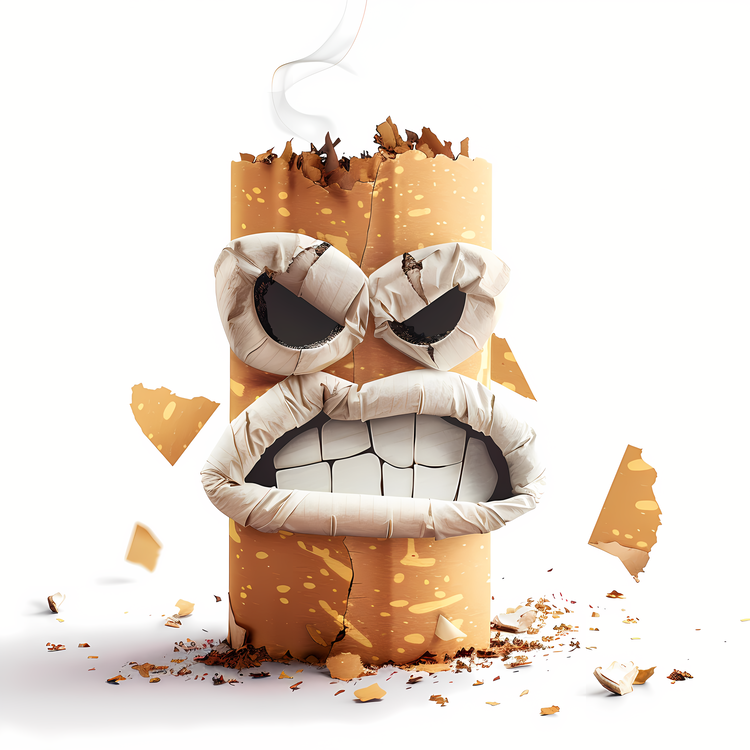 Take Down Tobacco,Cigerette,N Angry Face On Cigarette