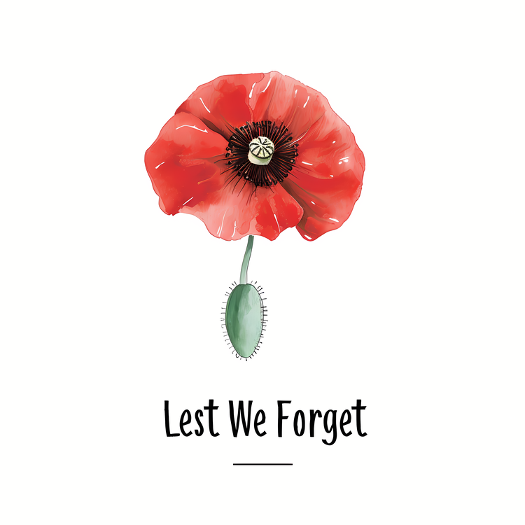 Lest We Forget,Watercolor,Poppy