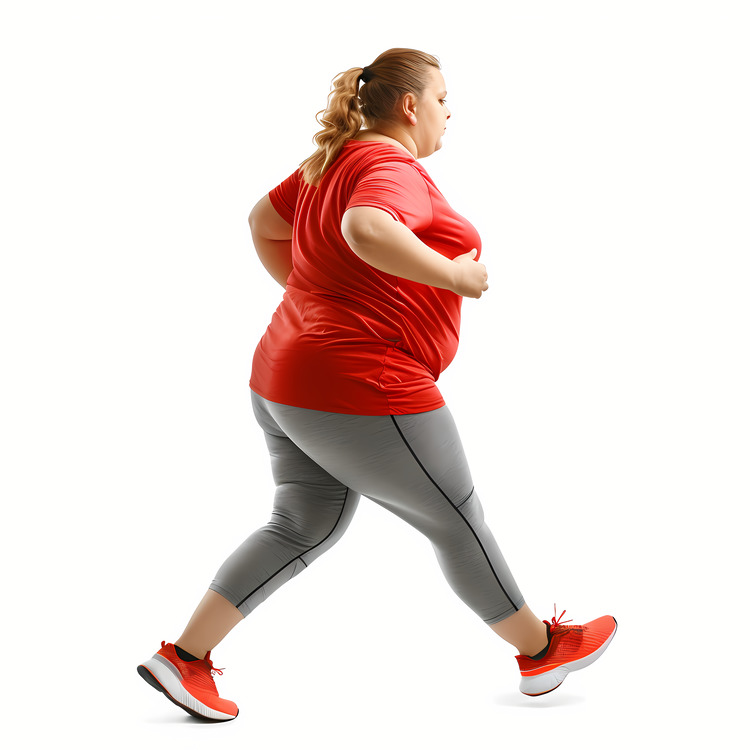 Obese Woman,Fat Woman Running,Person Jogging