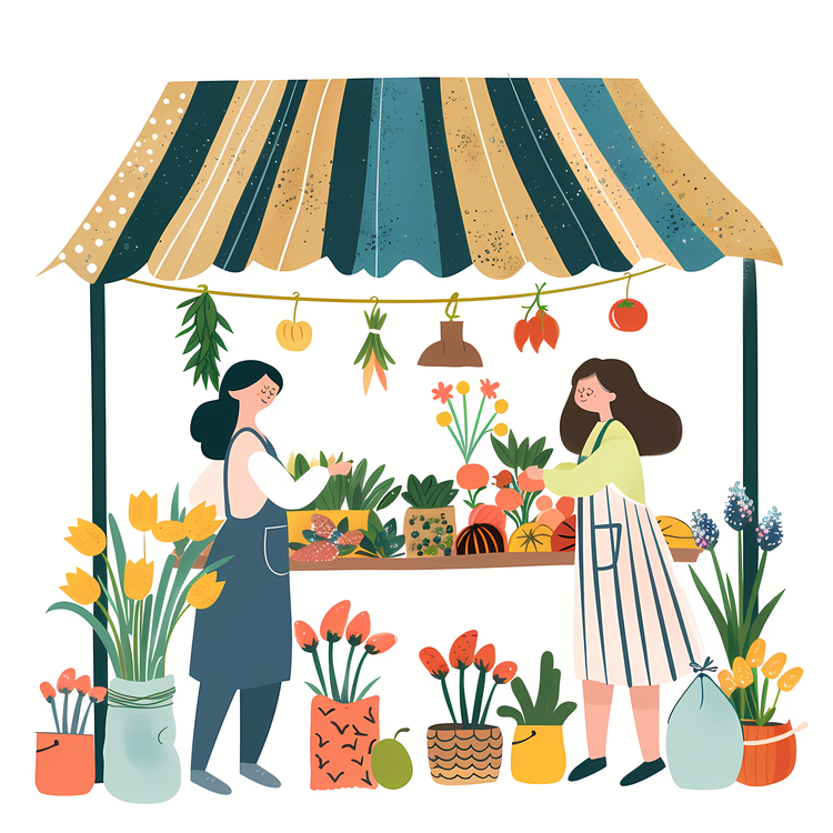 Spring Market,Flower Stand,Vegetable Stand