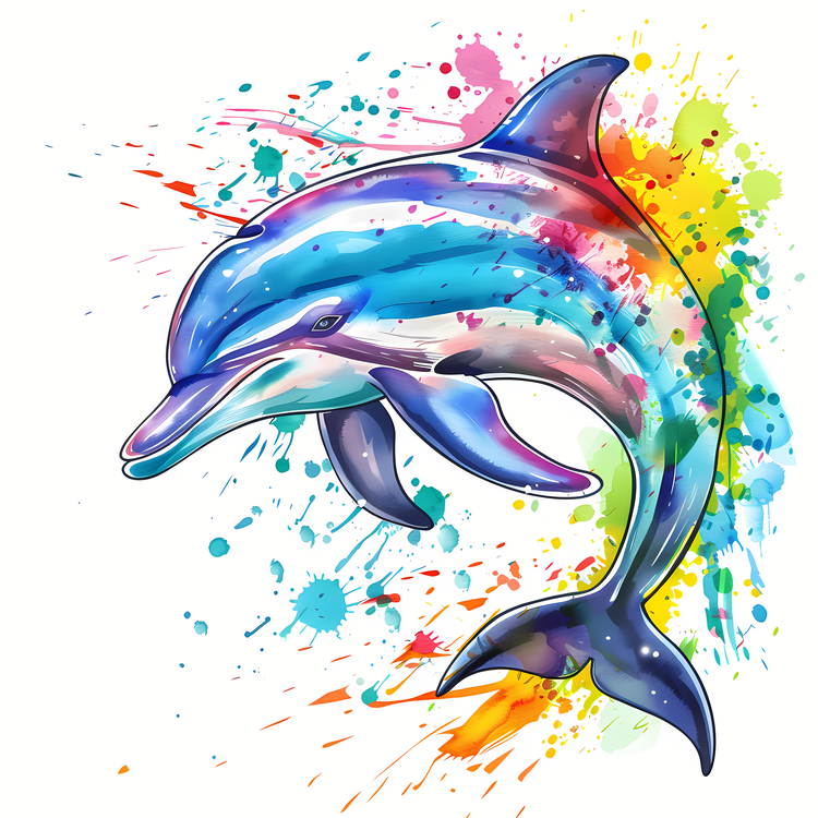 Dolphin Day,Dolphin,Watercolor