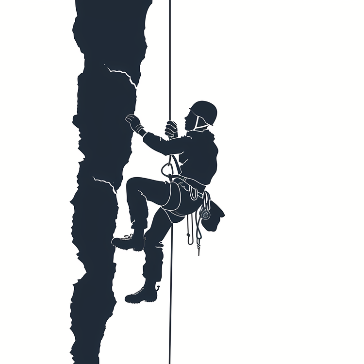 Climbing Silhouette,Climber,Rope