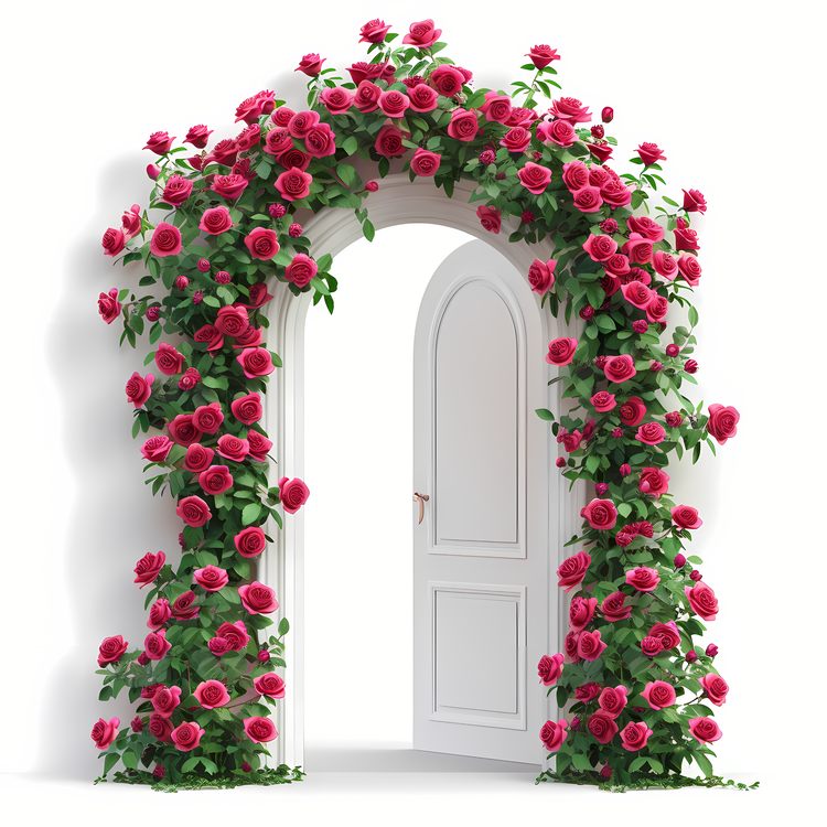 Flower Doorway,Flower Window,White