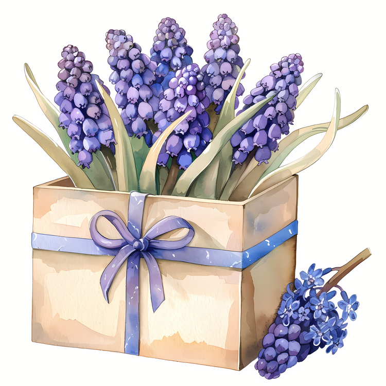 Grape Hyacinth,Watercolor,Bouquet
