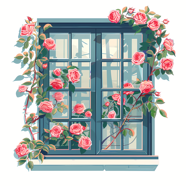 Flower Doorway,Flower Window,Rose Window