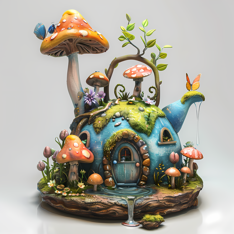 Garden Watercan,Fairy House,Mushroom House