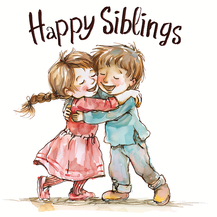Happy Siblings Day,Happy Siblings,Child Hugging