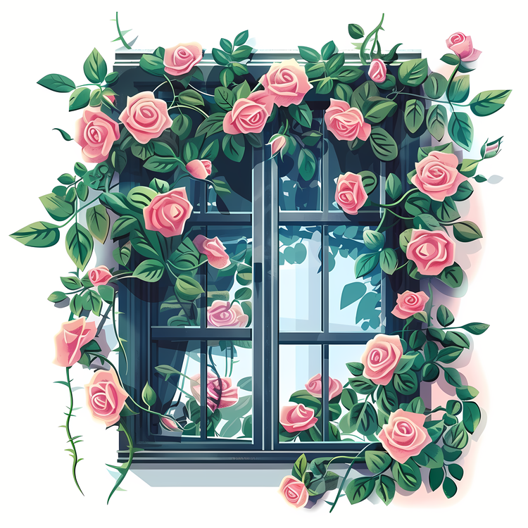 Flower Doorway,Flower Window,Roses