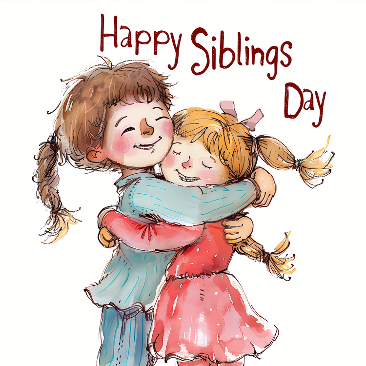 Happy Siblings Day,For   Girl,Hugging