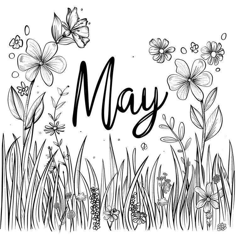 Hello May,May Calendar,Floral Calendars