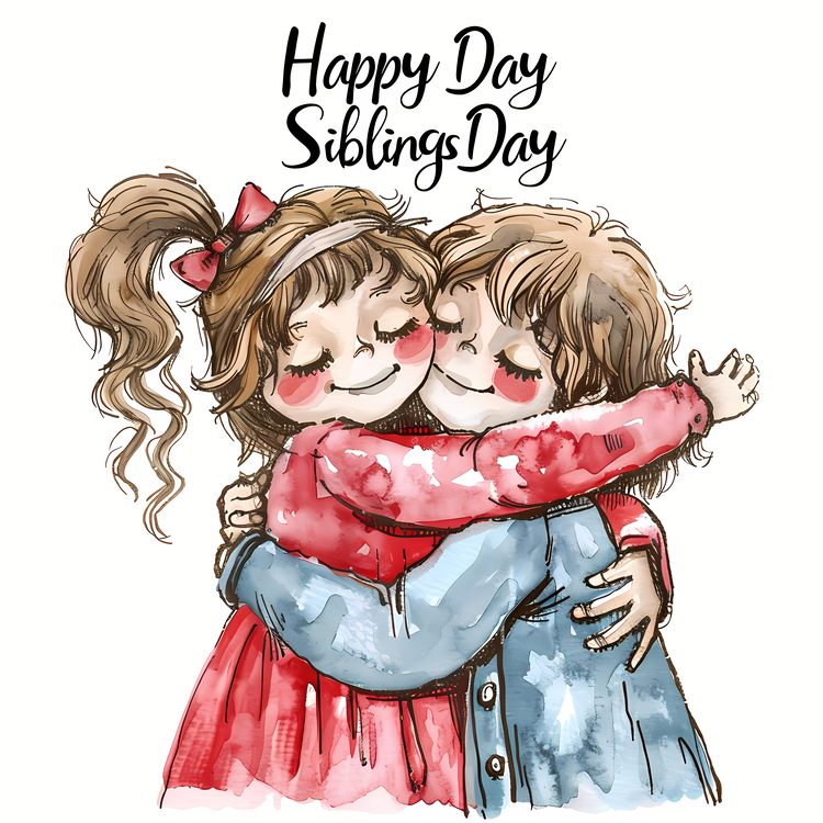 Happy Siblings Day,Smiling Children Hugging,Happy Family Embrace