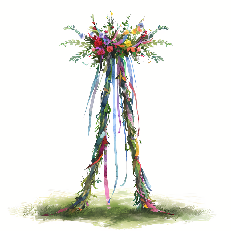 Maypole,Floral Centerpiece,Arrangement Of Flowers