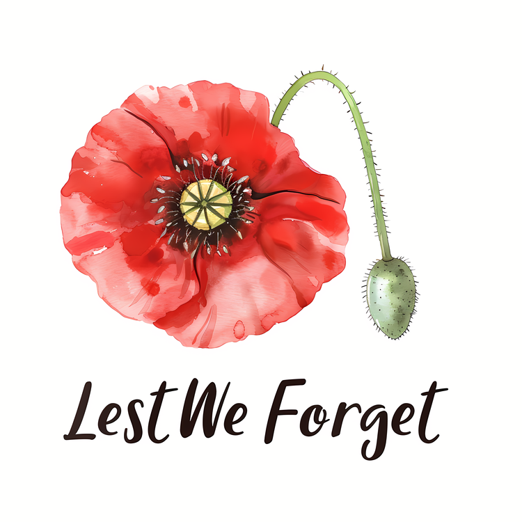 Lest We Forget,Watercolor Poppy,Memorial Day