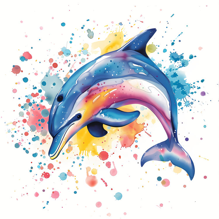 Dolphin Day,Watercolor,Dolphin
