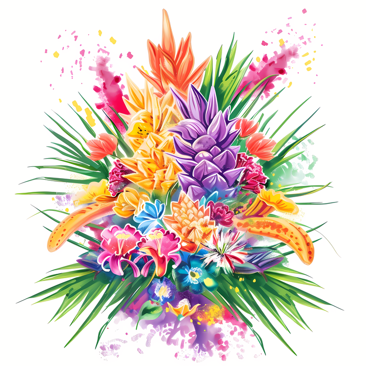 Songkran,Flower Bouquet,Vibrant Colors