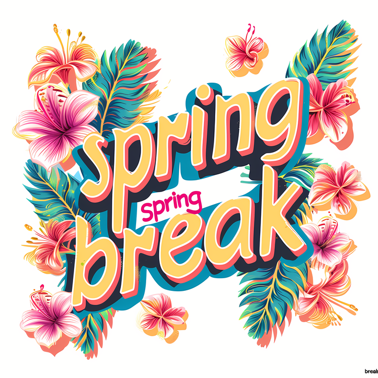 Spring Break,Slogan,Print Design