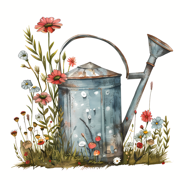 Garden Watercan,Rusty Watering Can,Watering Can In The Grass