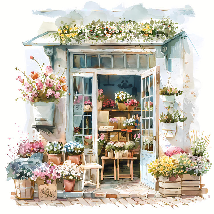Spring Flower Store,Flower Shop,Colorful