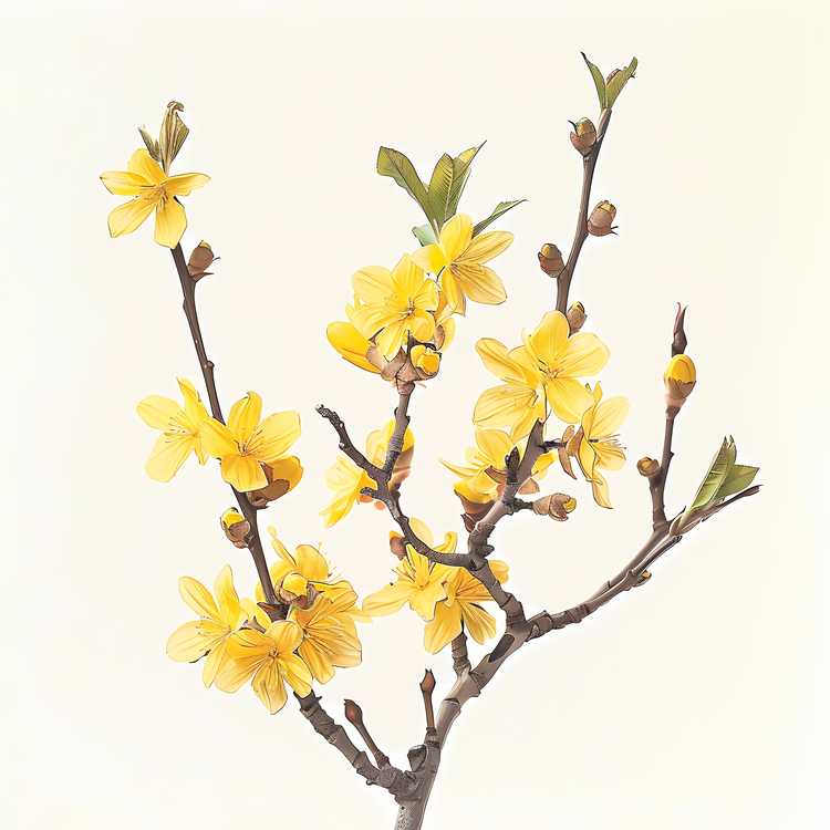 Forsythia Flower,Yellow,Blossoming