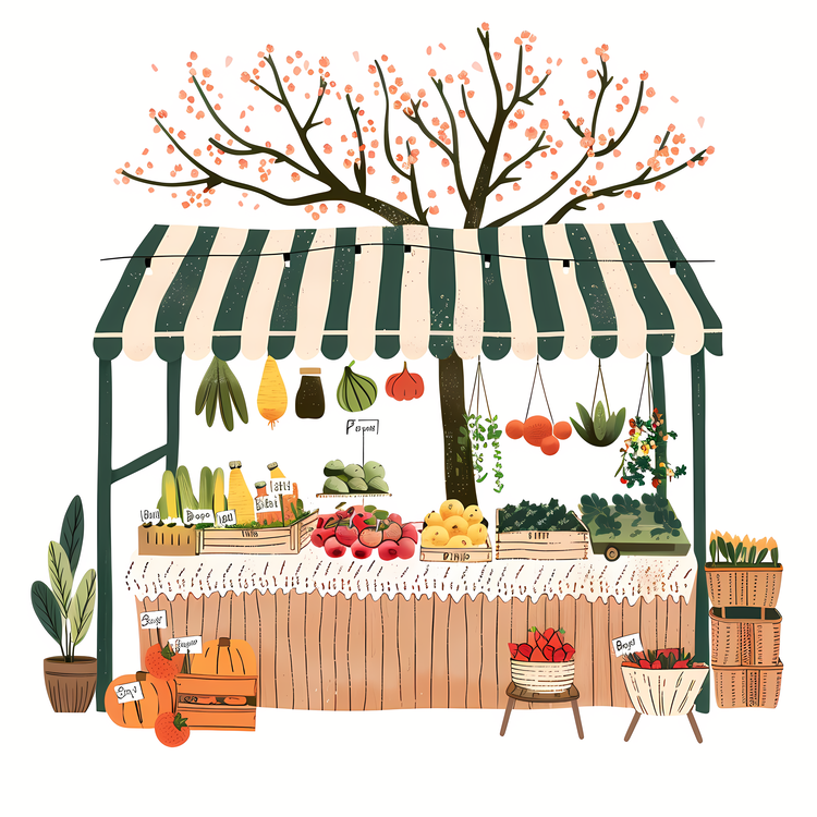 Spring Market,Fruit And Vegetable Stand,Farmers Market