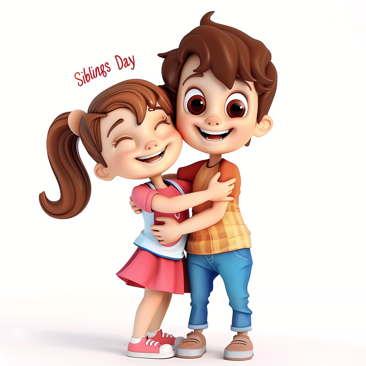 Happy Siblings Day,Cartoon Characters,Illustrations