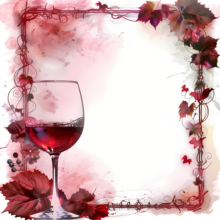 Wedding Frame,Red Wine Glass,Red Wine