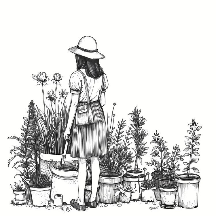 Gardening,Arbor Day,Woman With A Hat