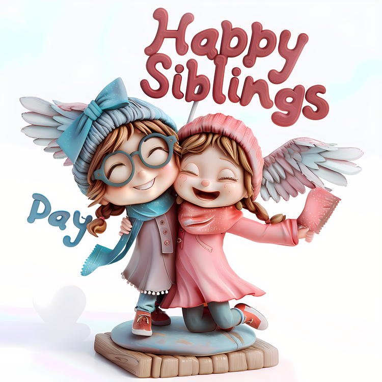 Happy Siblings Day,Happy Sillings,Cute Angels