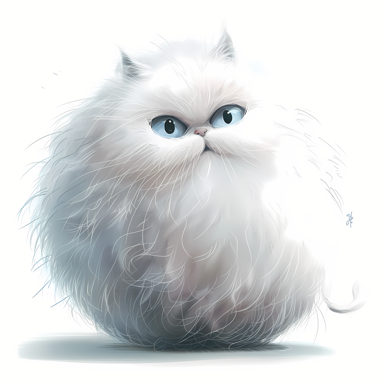 Hairball,White Cat,Fluffy Fur