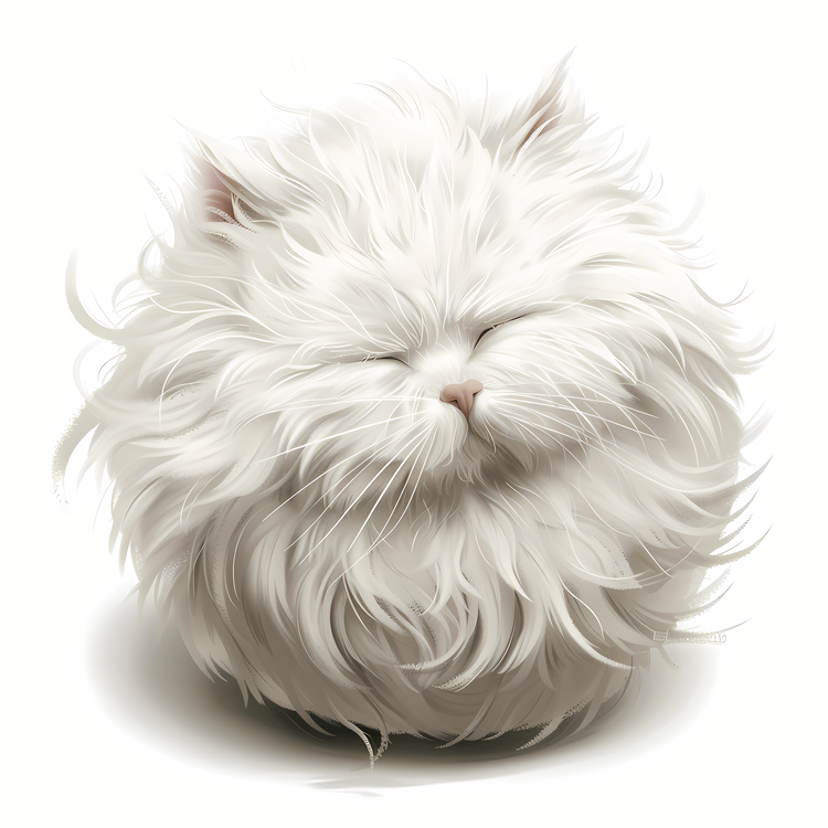 Hairball,White Cat,Furry