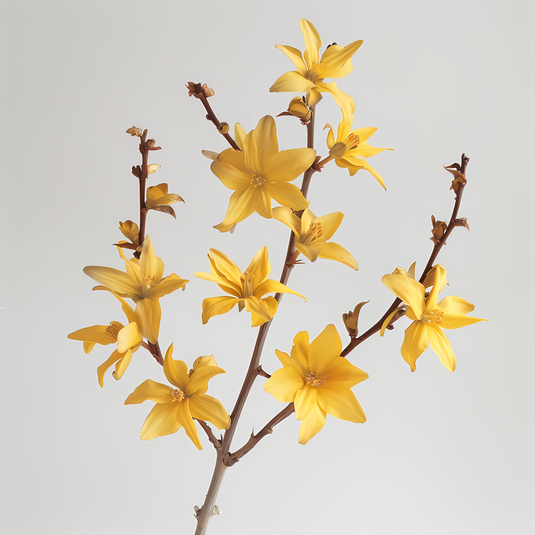 Forsythia Flower,Yellow,Floral