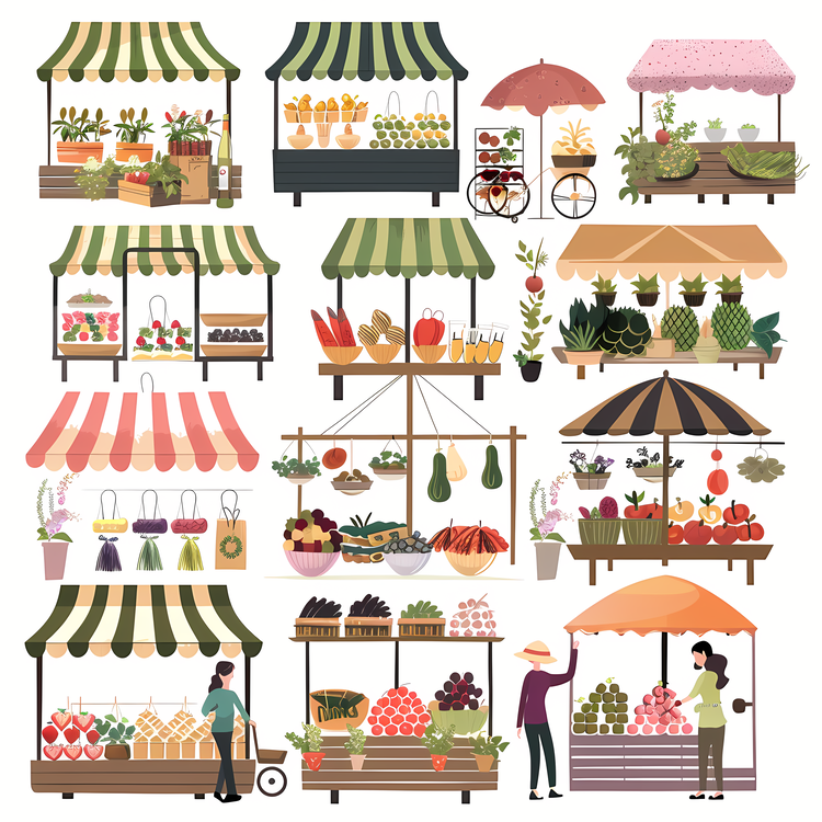Spring Market,Fruit And Vegetable Stand,Farmers Market