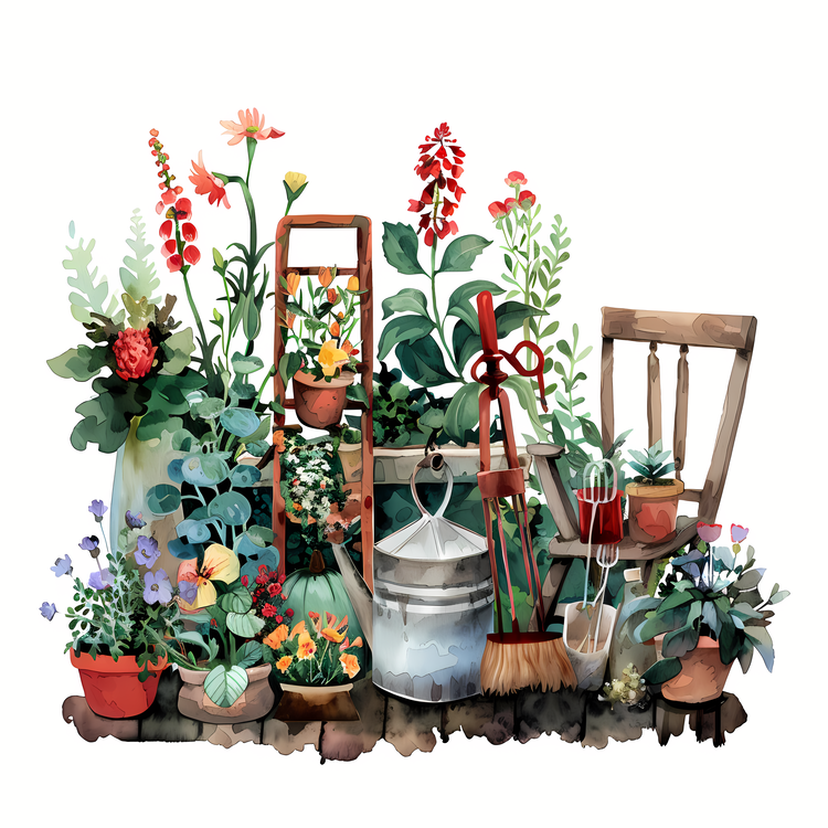 Gardening,Arbor Day,Watercolor