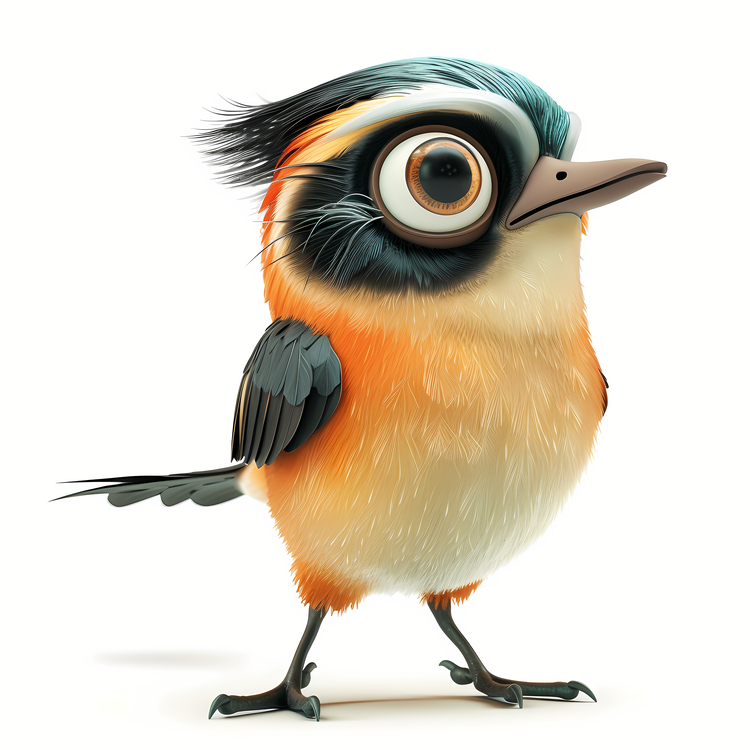 Bird Day,Cartoon Bird,Bird With Big Eyes