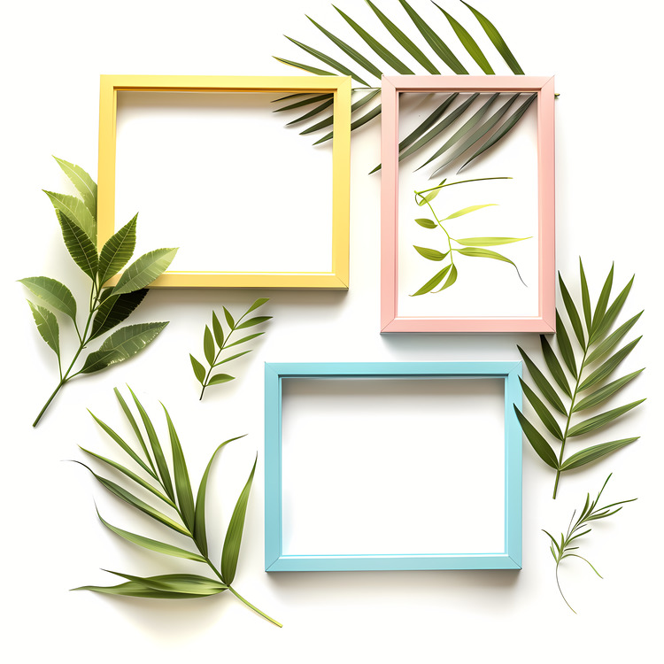 Photo Collage,Palm Leaves,Frame
