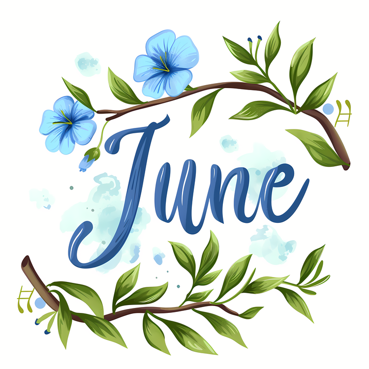 Hello June,June,Watercolor Flowers