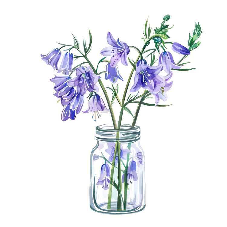 Bluebell Flower,Blue,Vase