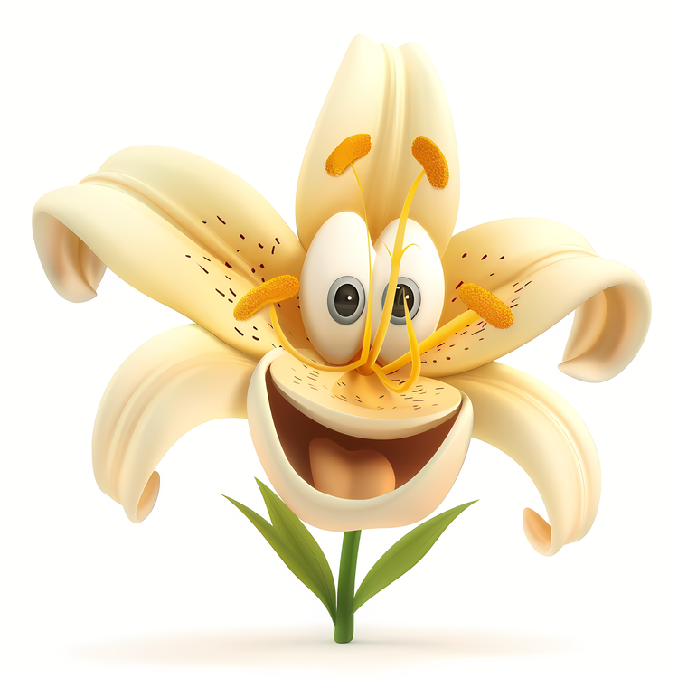 3d Cartoon Flowers,Funny Flower,Whimsical Lily
