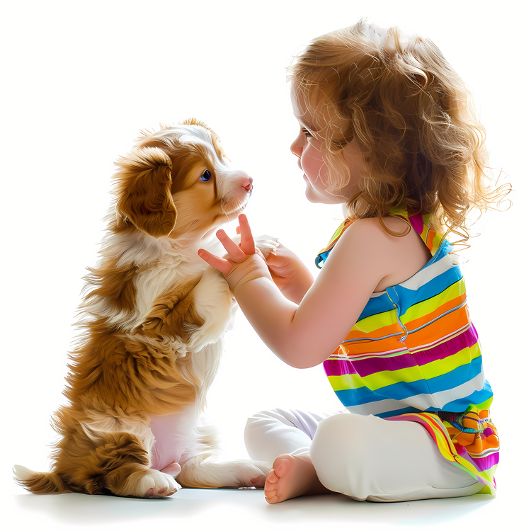 Kid And Pet,Child Playing With Puppy,Puppy Playing With Child