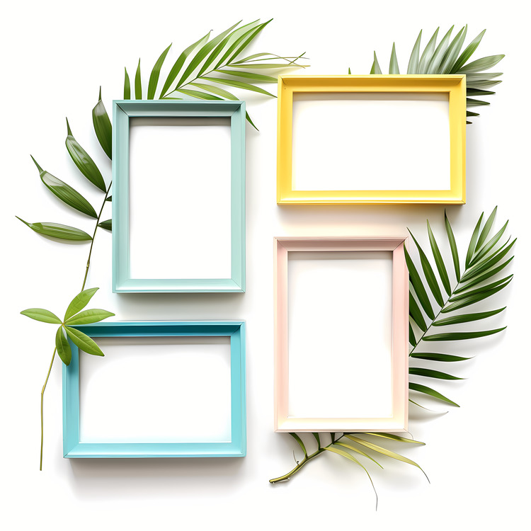 Photo Collage,Lime Green Frame,Yellow Frame