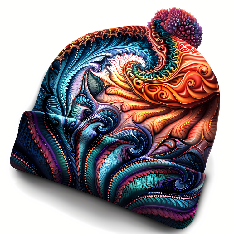Knit Cap,Painted,Psychedelic